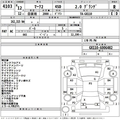 Toyota MARK II  с аукциона в Японии