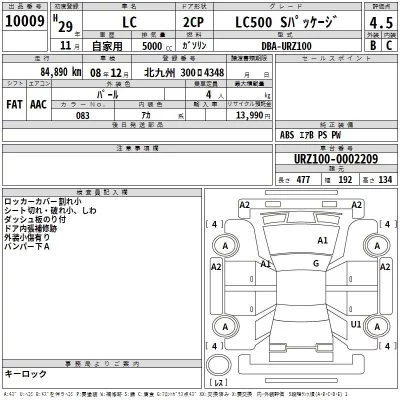 Lexus LC  с аукциона в Японии