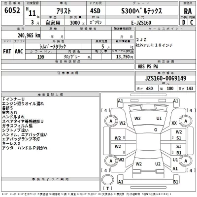 Toyota ARISTO  с аукциона в Японии