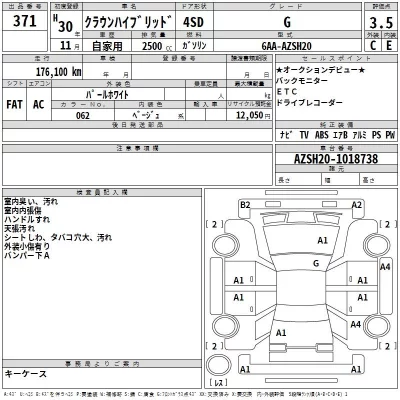 Toyota CROWN  с аукциона в Японии