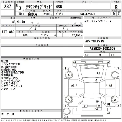 Toyota CROWN  с аукциона в Японии