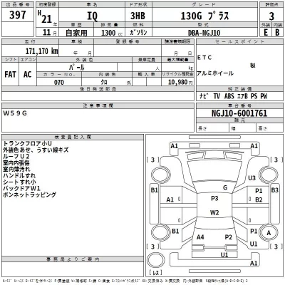 Toyota IQ  с аукциона в Японии
