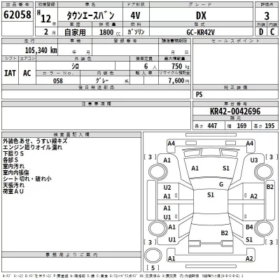 Toyota TOWN ACE VAN  с аукциона в Японии