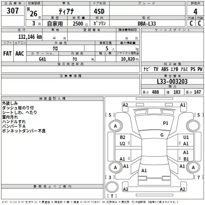 Nissan TEANA  с аукциона в Японии