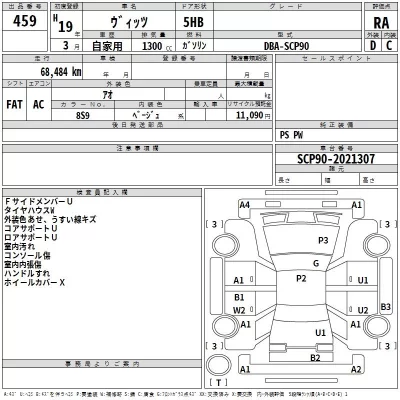 Toyota VITZ  с аукциона в Японии