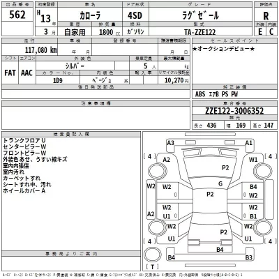 Toyota COROLLA  с аукциона в Японии