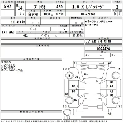 Toyota PREMIO  с аукциона в Японии