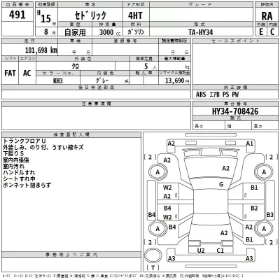 Nissan CEDRIC  с аукциона в Японии