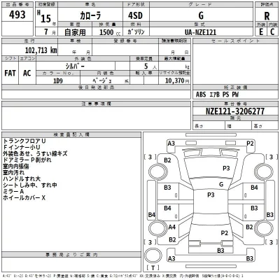 Toyota COROLLA  с аукциона в Японии