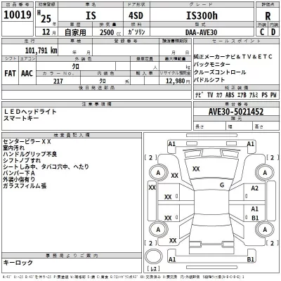 Lexus IS  с аукциона в Японии