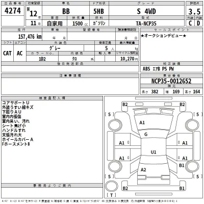 Toyota BB  с аукциона в Японии
