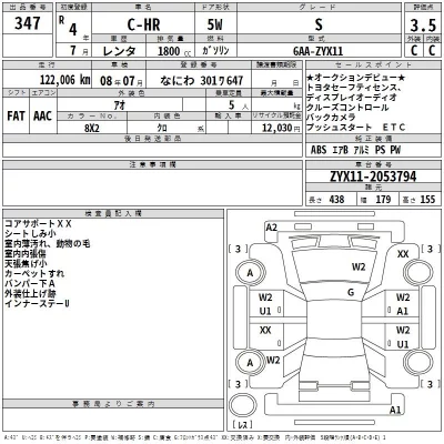 Toyota C-HR  с аукциона в Японии
