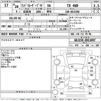 Toyota LAND CRUISER PRADO  с аукциона в Японии