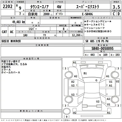 Toyota TOWN ACE NOAH  с аукциона в Японии