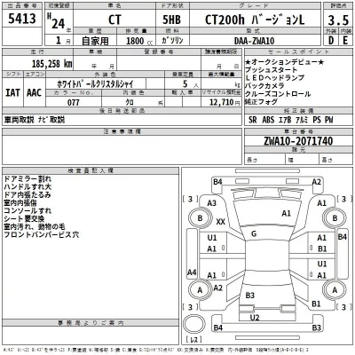 Lexus CT  с аукциона в Японии
