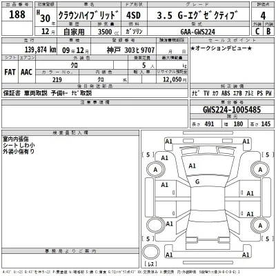 Toyota CROWN  с аукциона в Японии