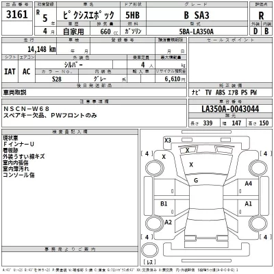Toyota PIXIS EPOCH  с аукциона в Японии