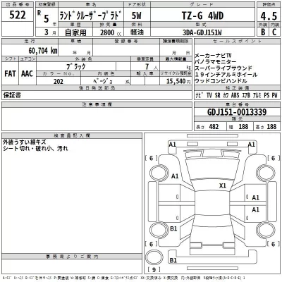 Toyota LAND CRUISER PRADO  с аукциона в Японии