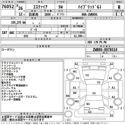 Toyota ESQUIRE  с аукциона в Японии