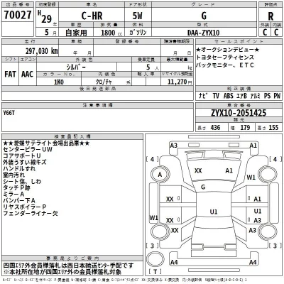Toyota C-HR  с аукциона в Японии