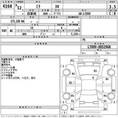 Daihatsu MIRA  с аукциона в Японии