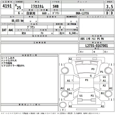 Daihatsu MIRA  с аукциона в Японии