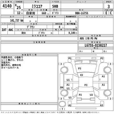 Daihatsu MIRA  с аукциона в Японии