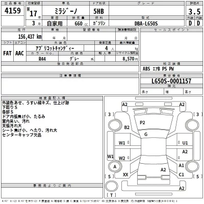 Daihatsu MIRA  с аукциона в Японии