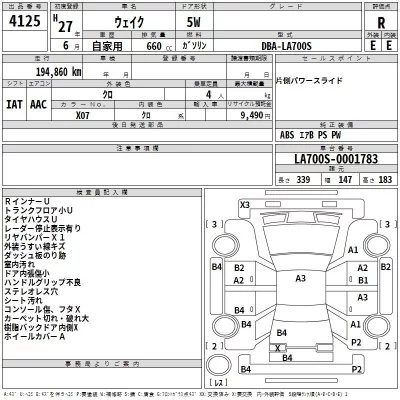 Daihatsu WAKE  с аукциона в Японии