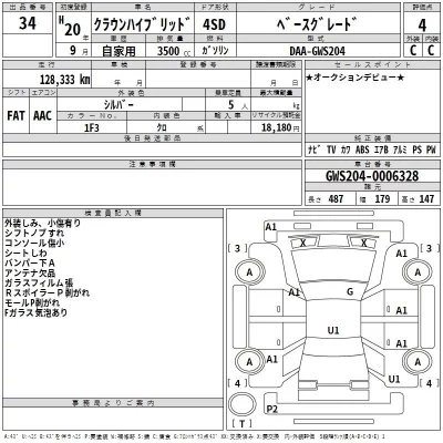 Toyota CROWN  с аукциона в Японии