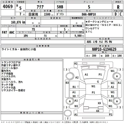 Toyota AQUA  с аукциона в Японии