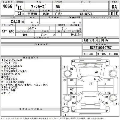 Toyota FUNCARGO  с аукциона в Японии