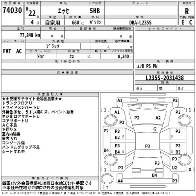 Daihatsu Esse  с аукциона в Японии