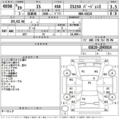 Lexus IS  с аукциона в Японии