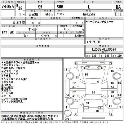 Daihatsu MIRA  с аукциона в Японии