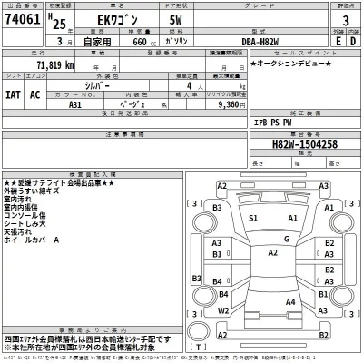 Mitsubishi EK WAGON  с аукциона в Японии