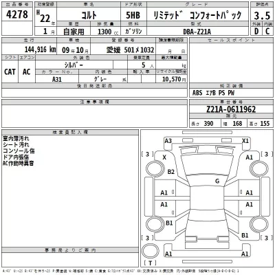 Mitsubishi COLT  с аукциона в Японии