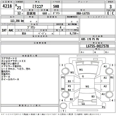 Daihatsu MIRA  с аукциона в Японии