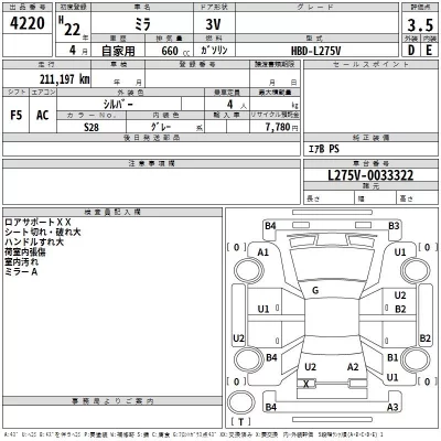 Daihatsu MIRA  с аукциона в Японии