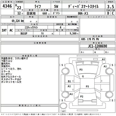 Honda LIFE  с аукциона в Японии
