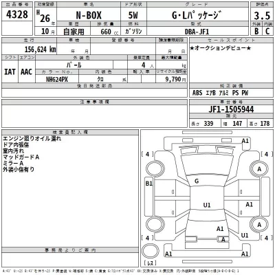 Honda N BOX  с аукциона в Японии
