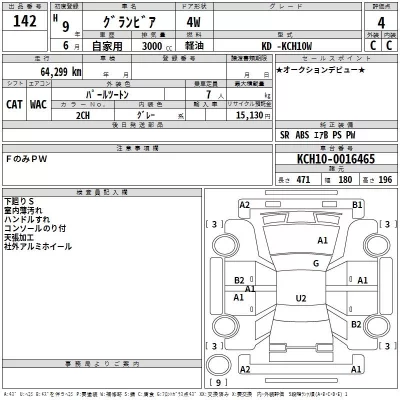 Toyota GRANVIA  с аукциона в Японии
