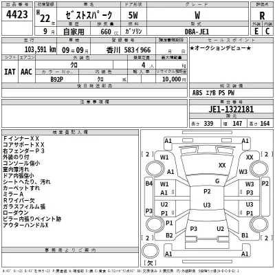 Honda ZEST  с аукциона в Японии