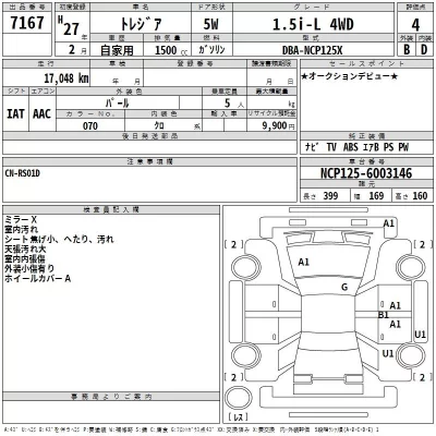 Subaru TREZIA  с аукциона в Японии