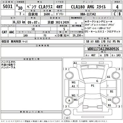 Mercedes-Benz CLA CLASS  с аукциона в Японии