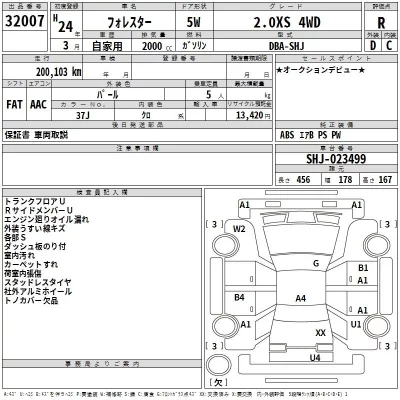 Subaru FORESTER  с аукциона в Японии