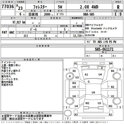 Subaru FORESTER  с аукциона в Японии