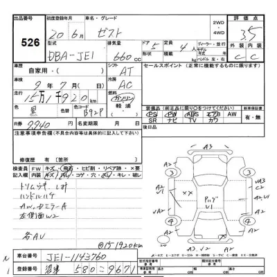 Honda ZEST  с аукциона в Японии
