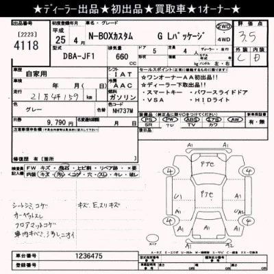 Honda N BOX  с аукциона в Японии