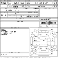 Fiat 500 лот № 9055 оценка 3.5  с аукциона в Японии 1